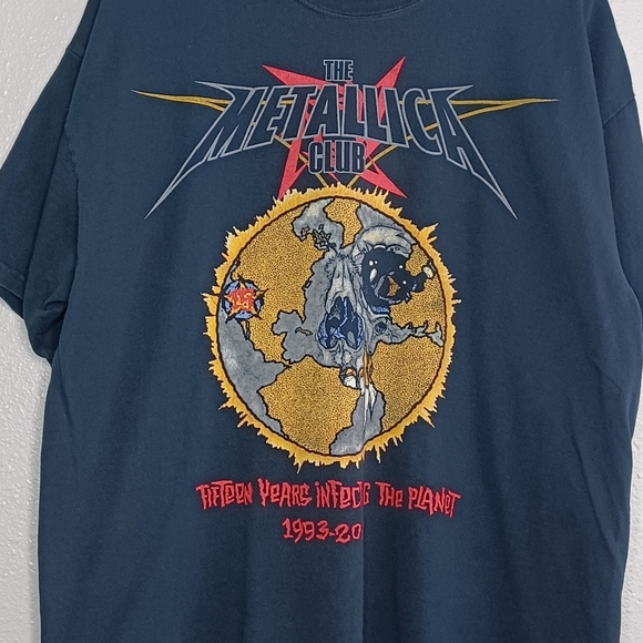 Vintage Metallica Club Infecting The Planet 1993-2008 Rock Metal Sz XL T-Shirt - Picture 4 of 13